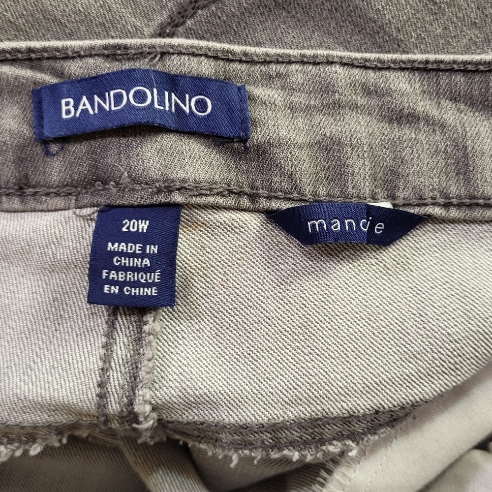 BANDOLINO Jeans Mandie Straight Leg Stretch Gray Denim - Plus Size 20W - Picture 5 of 7